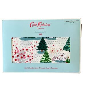 Cath Kidston London Shine Bright Christmas Holiday Standard Pillowcase Set NEW